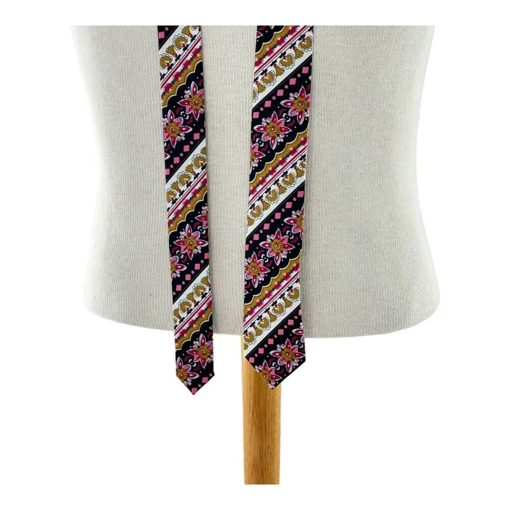 NWOT Skinny Cotton Colorful Neck Tie Wedding Casual Mens Necktie Modern Design